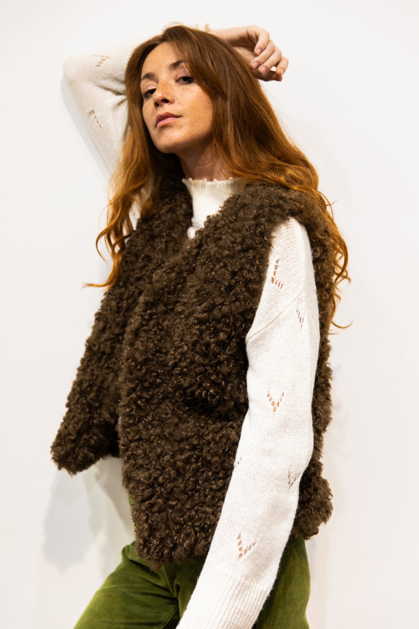 Gilet fausse fourrure marron - Aspen
