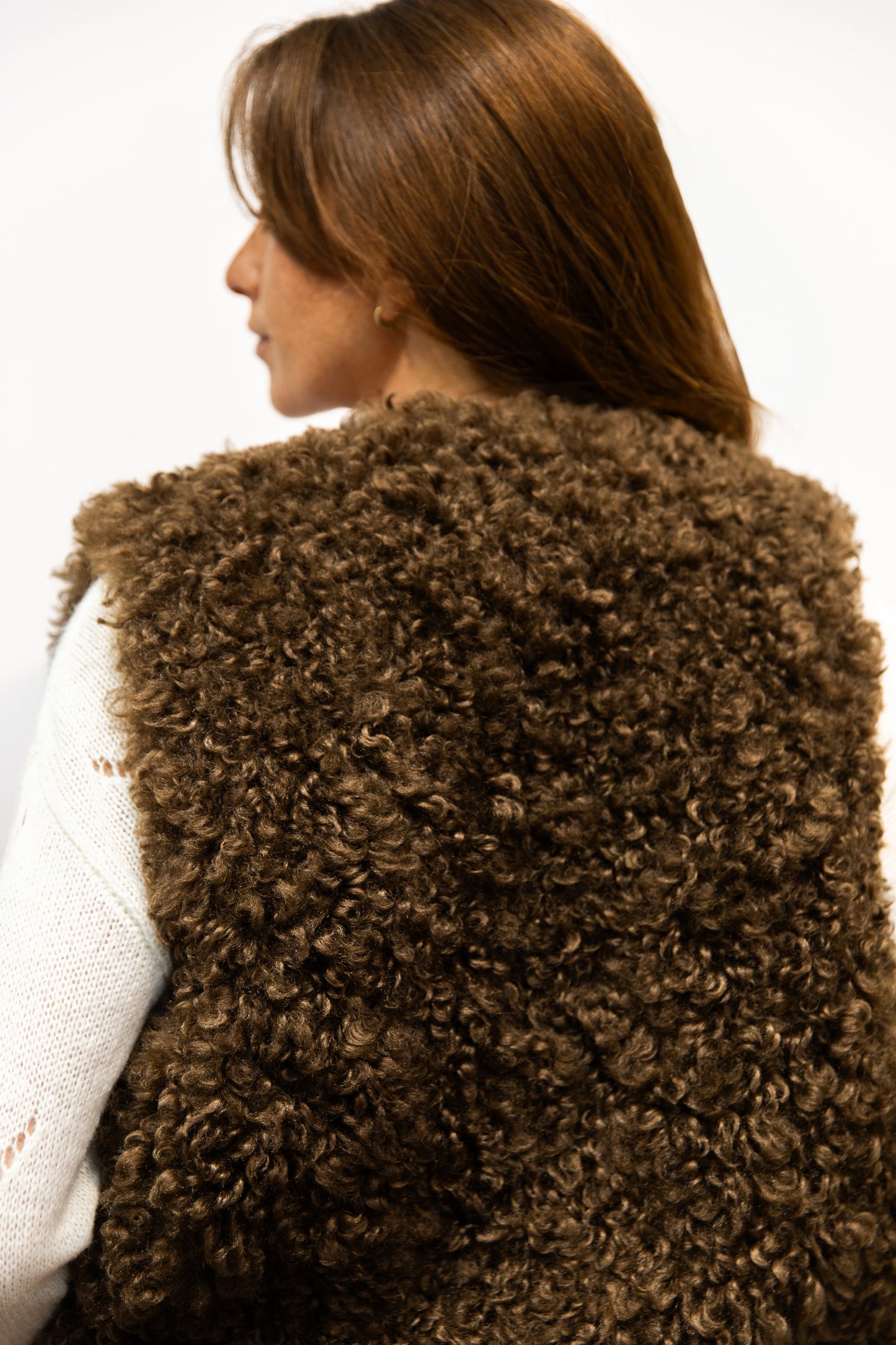 Gilet fausse fourrure marron - Aspen