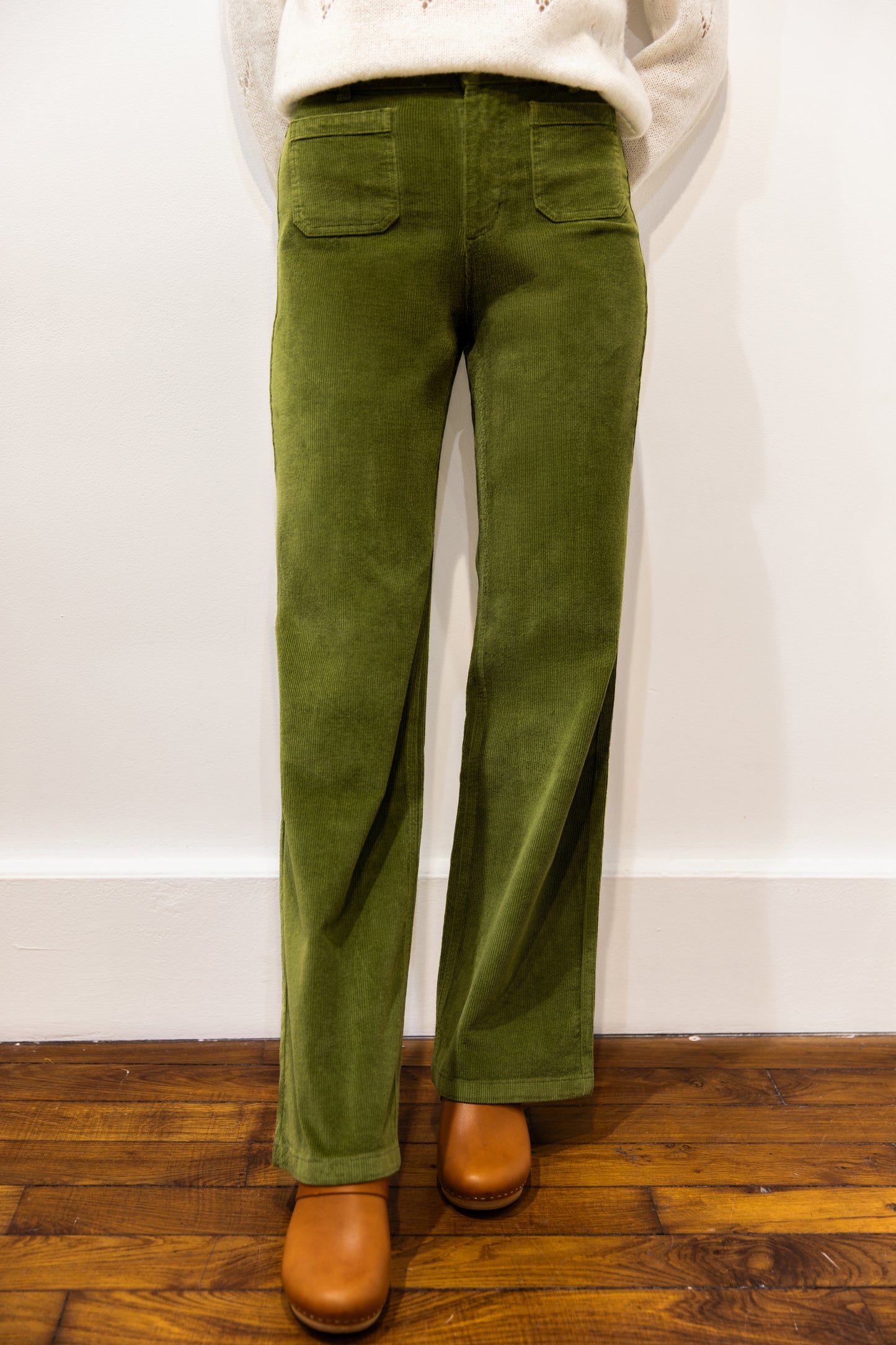 Pantalon flare velours vert - Rizzi
