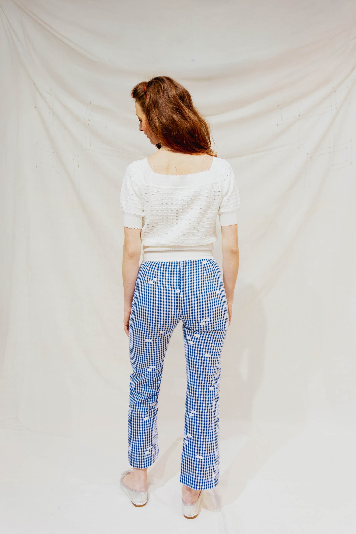 Pantacourt Vichy Bleu - Monogramme