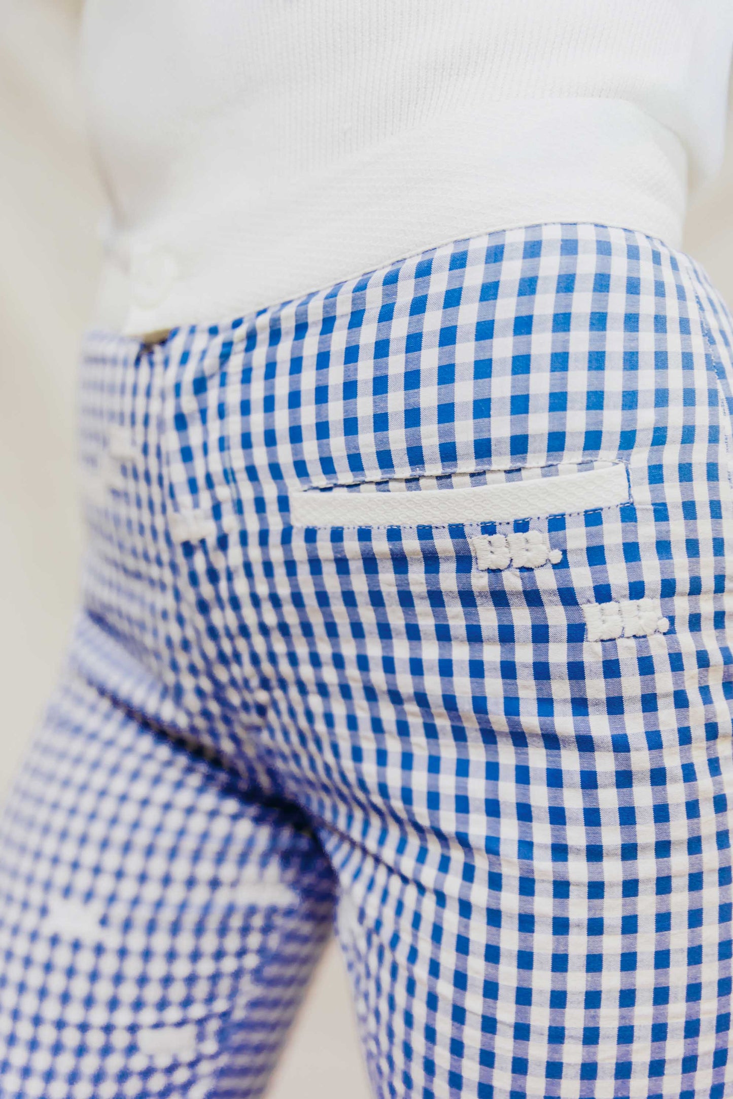 Pantacourt Vichy Bleu - Monogramme