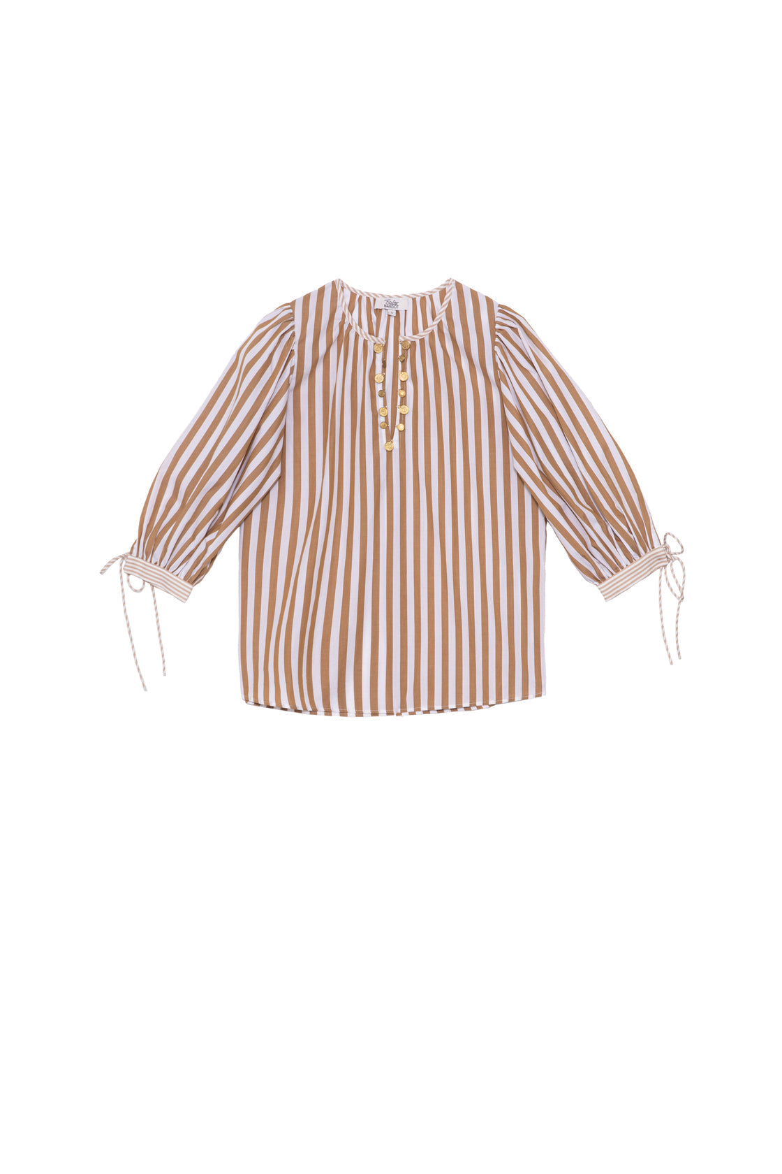 Blouse à rayures beiges et blanches - Parasol