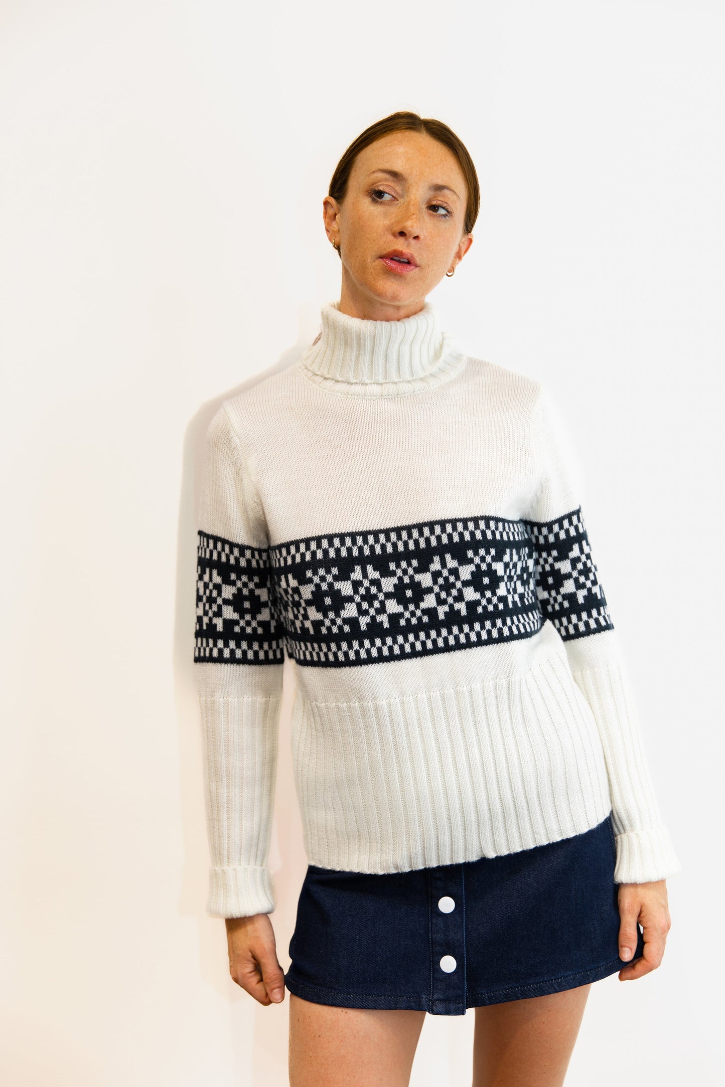 Pull col roulé - Neige