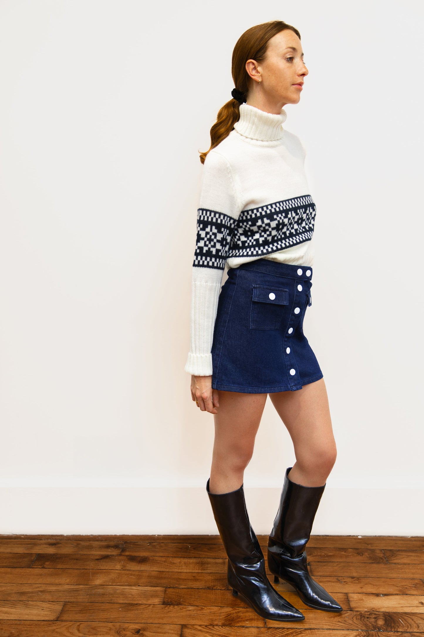 Pull col roulé - Neige