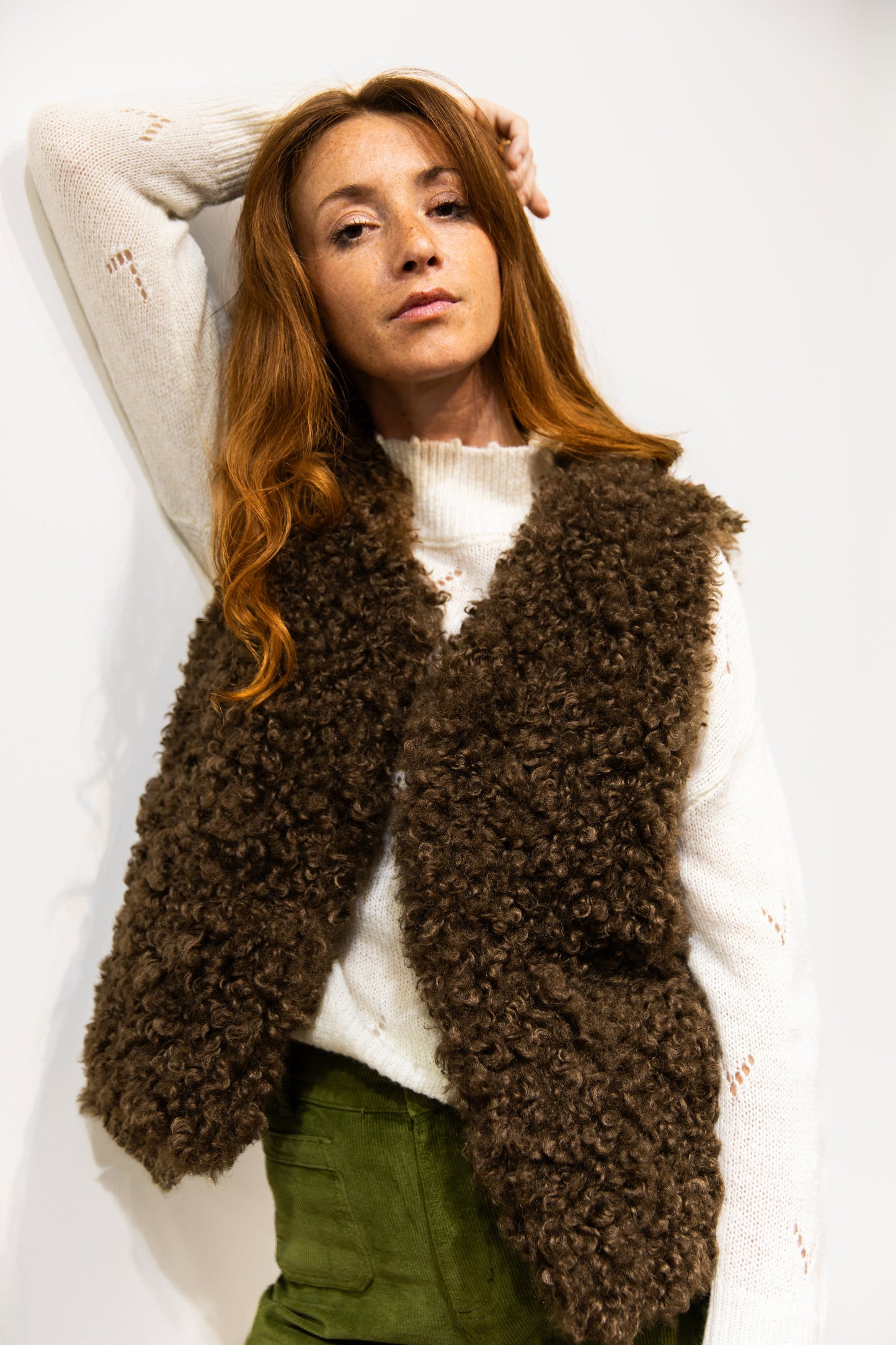 Gilet fausse fourrure marron - Aspen