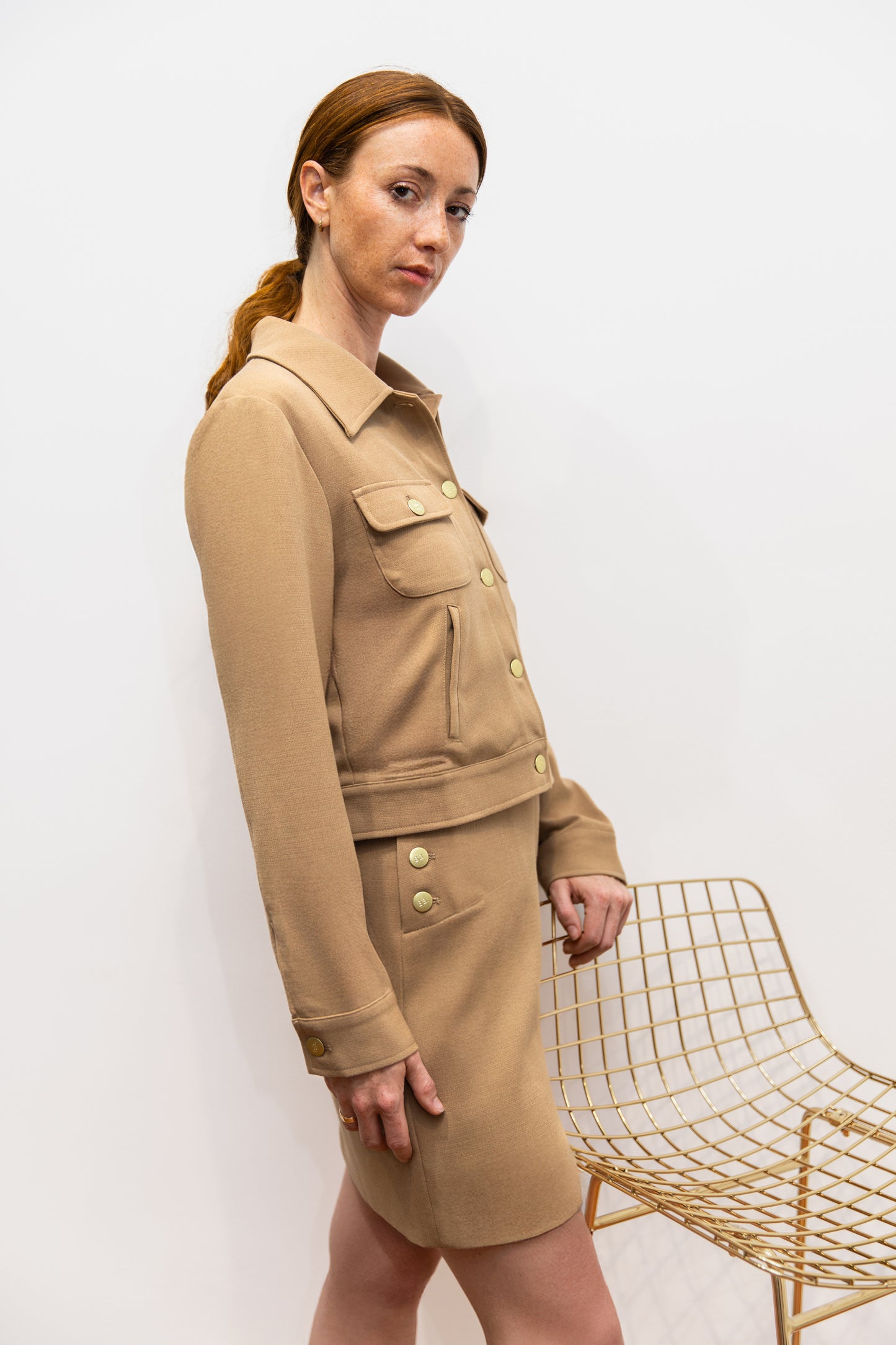 Blouson court camel - Pop
