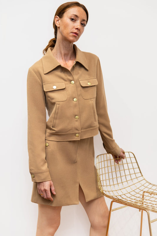 Blouson court camel - Pop