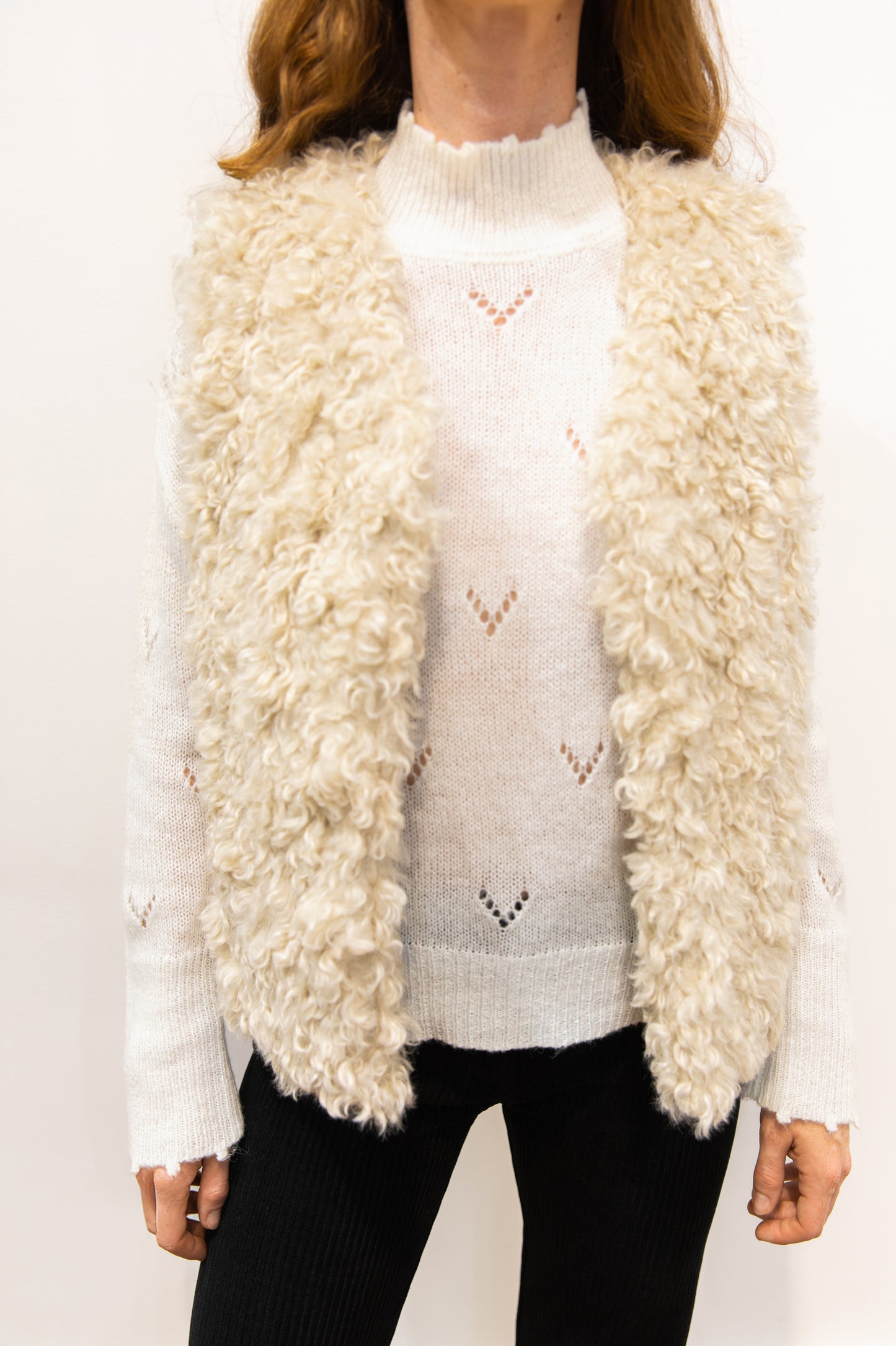 Gilet fausse fourrure écru - Aspen