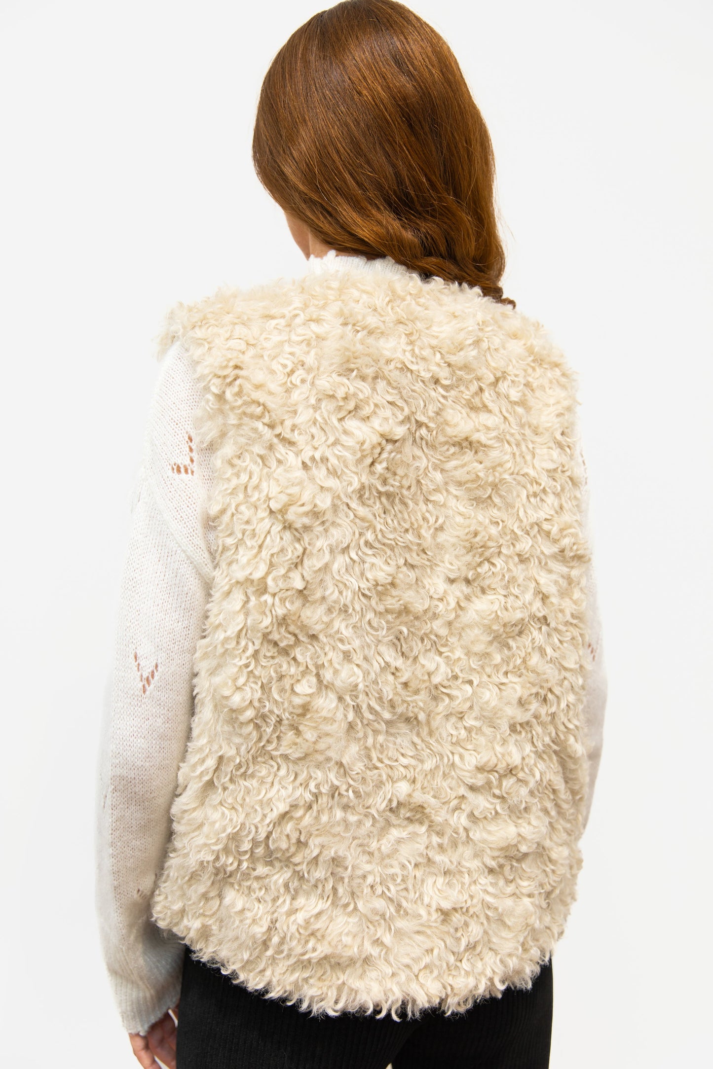 Gilet fausse fourrure écru - Aspen