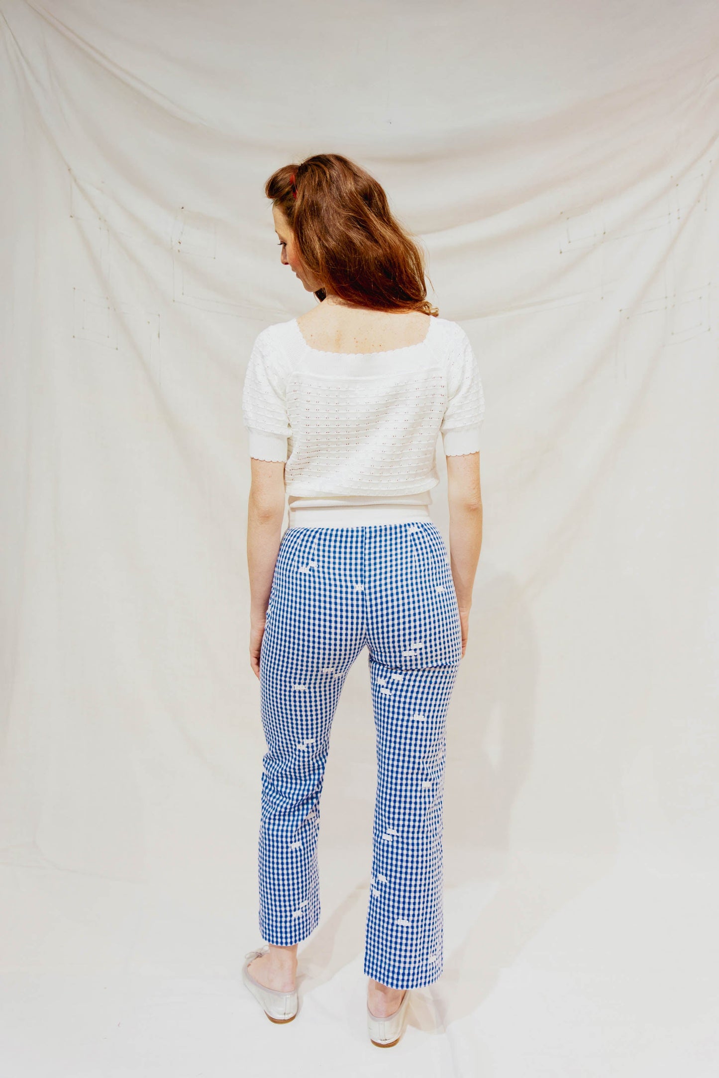 Pantacourt Vichy Bleu - Monogramme