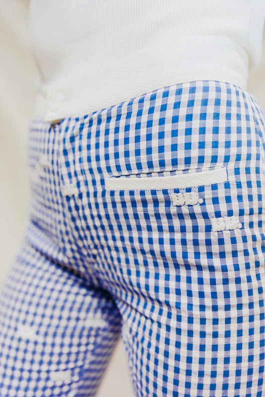 Pantacourt Vichy Bleu - Monogramme