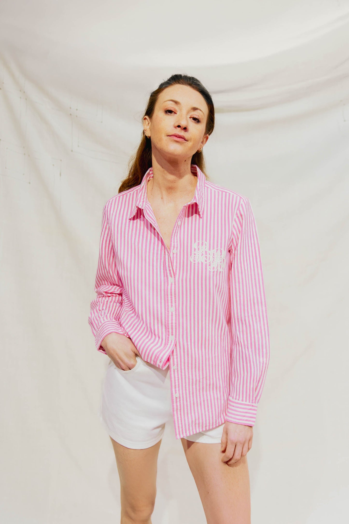 Chemise large à rayures rose - Babeth BB,