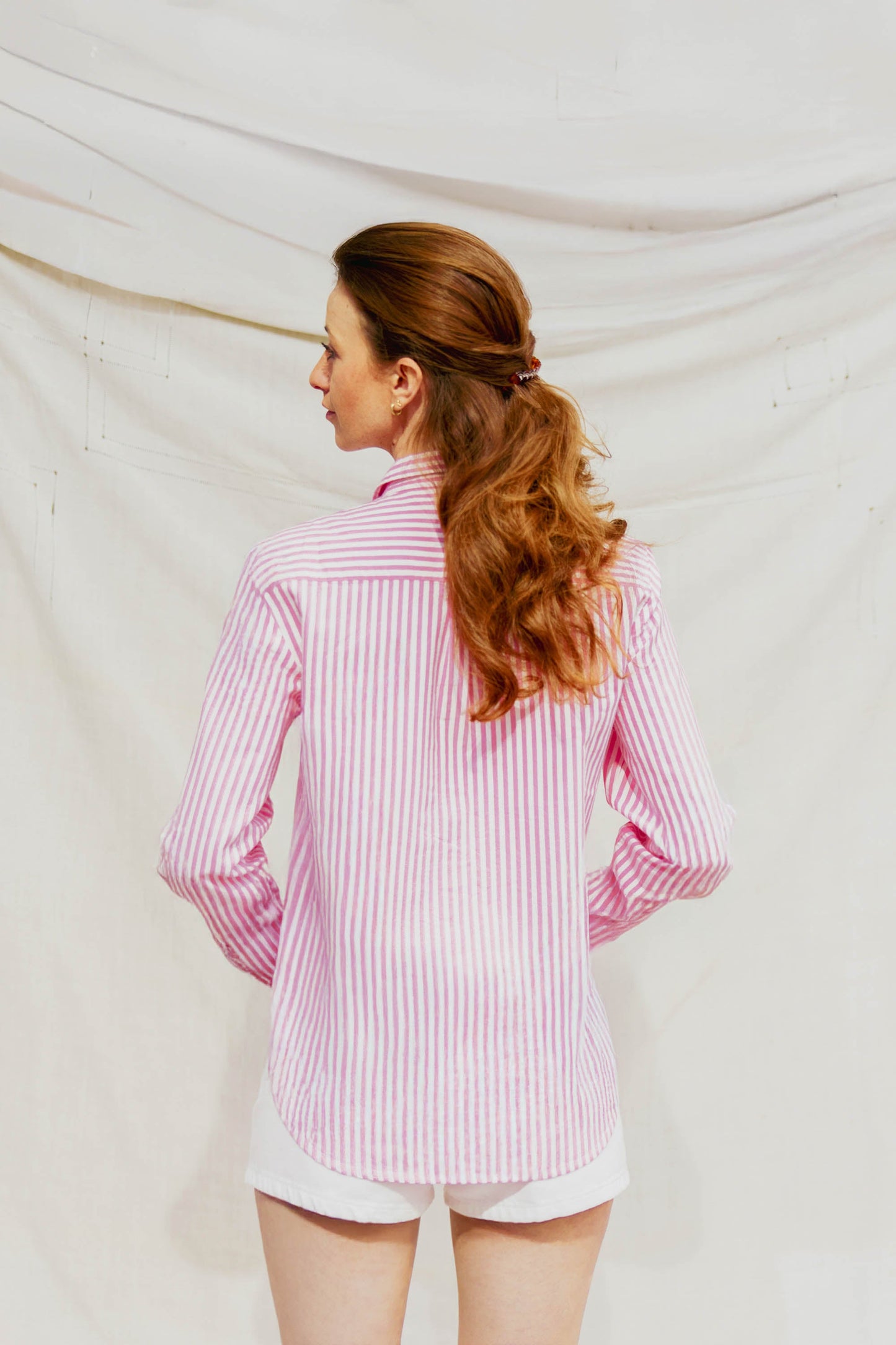 Chemise large à rayures rose - Babeth BB,