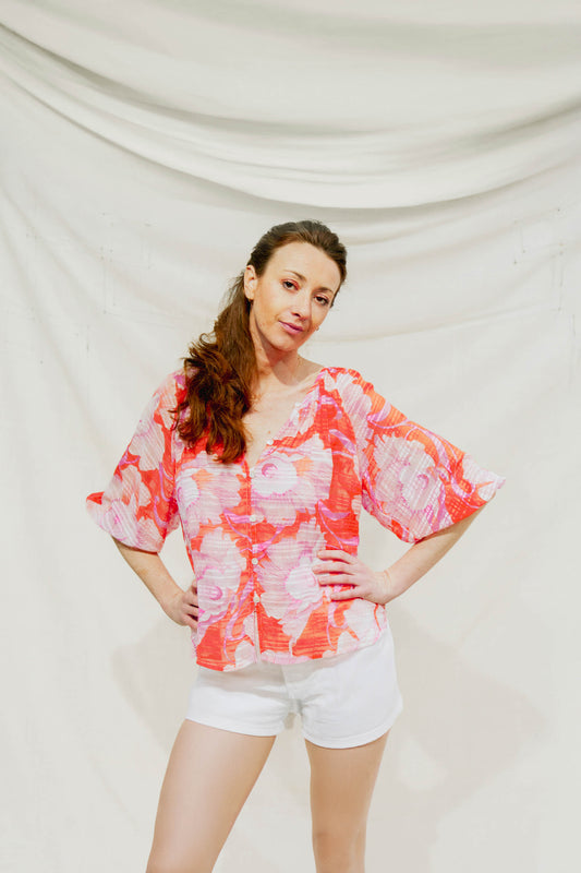 Blouse à imprimé floral - Dream rayures