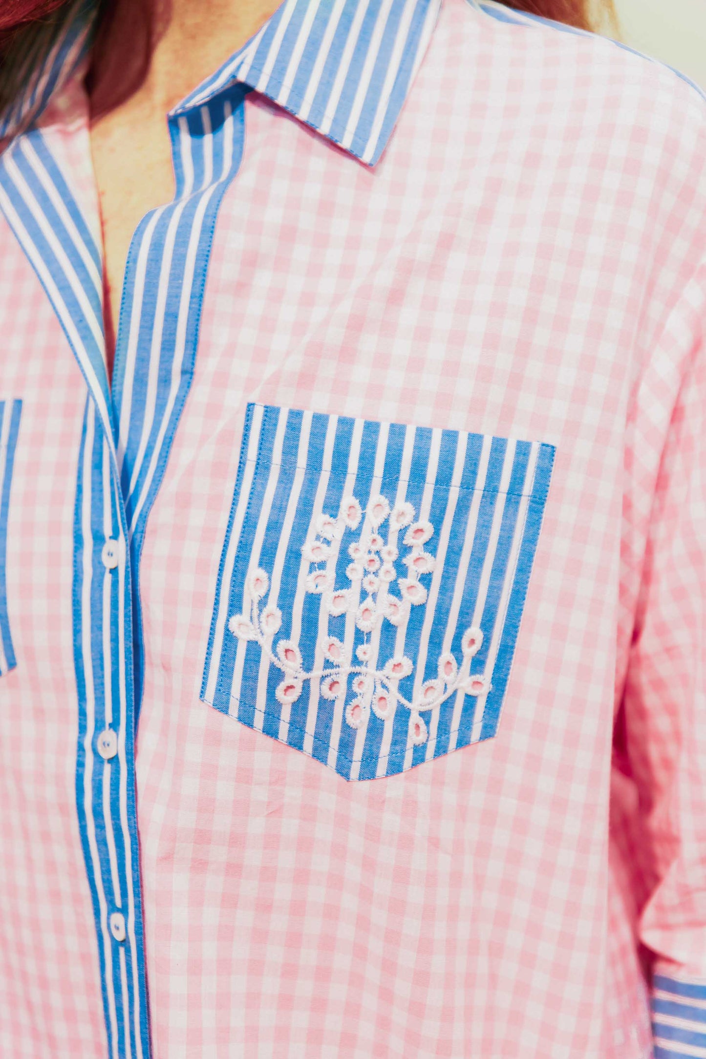 Chemise large Vichy Rose - Chouchou