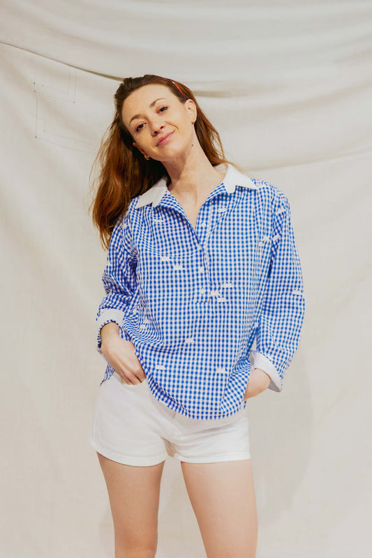 Blouse Vichy Bleu - Monogramme