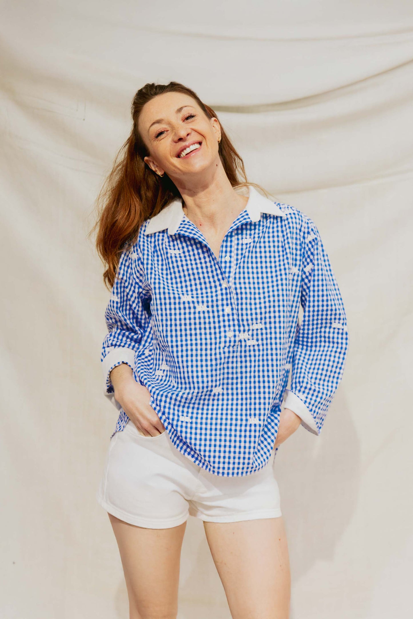 Blouse Vichy Bleu - Monogramme