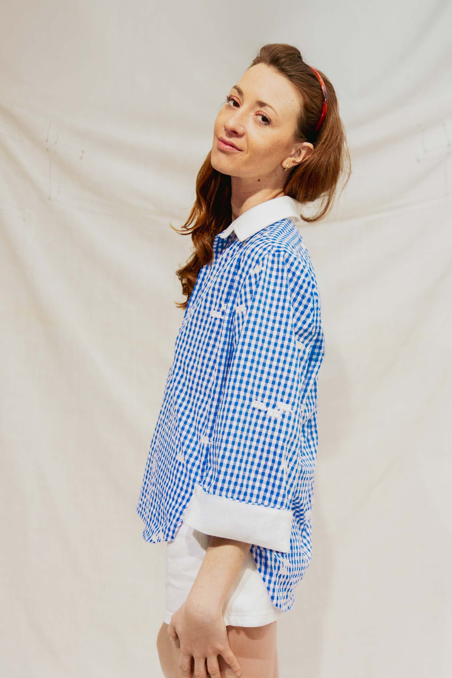 Blouse Vichy Bleu - Monogramme