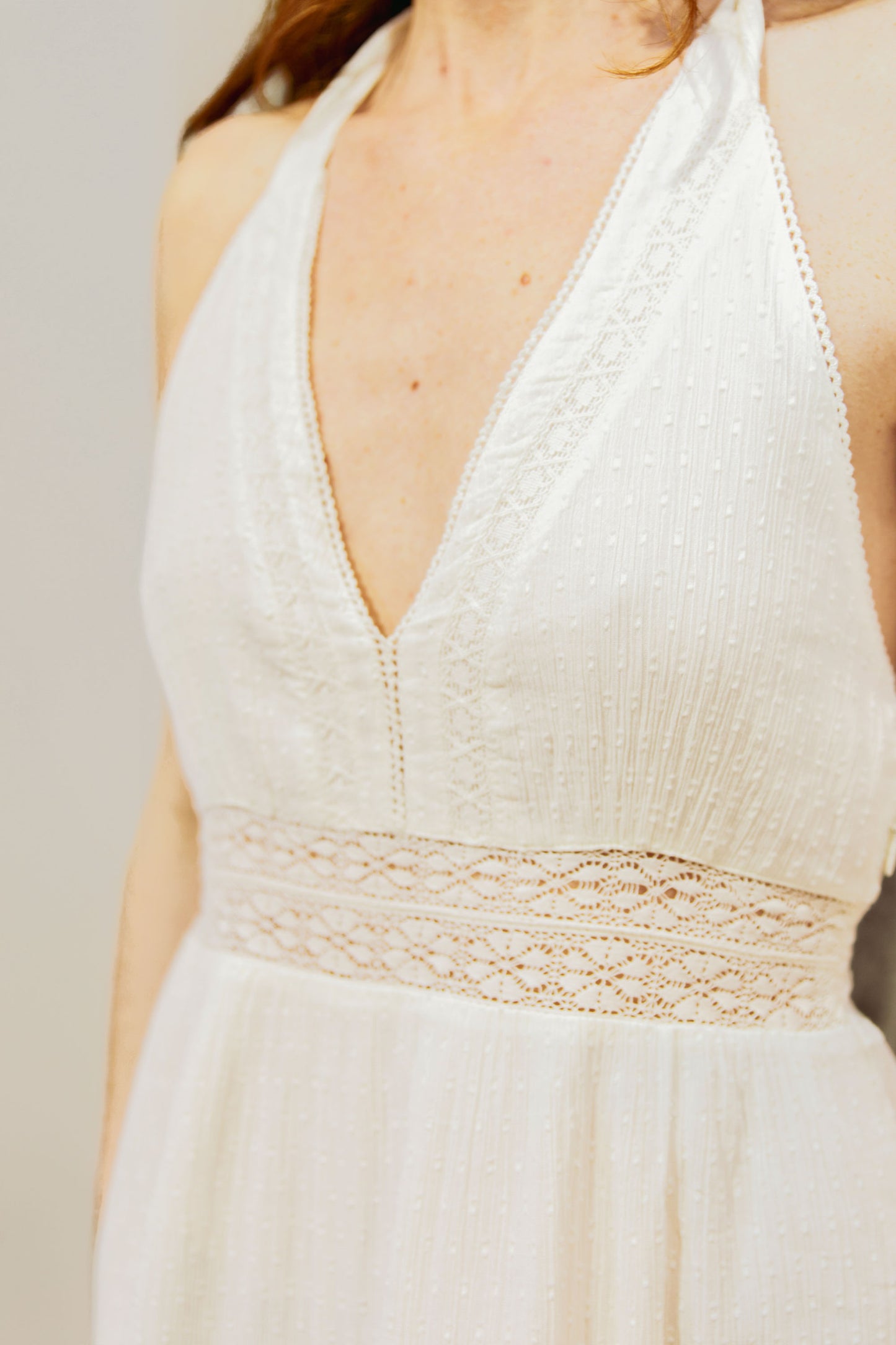 Robe longue dos nu Blanche - Rosée