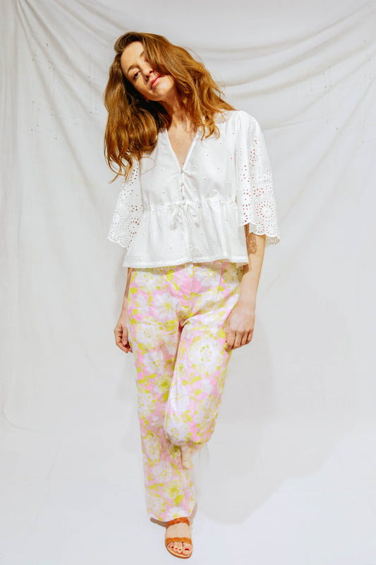 Pantalon fleuri pastel - Madrague