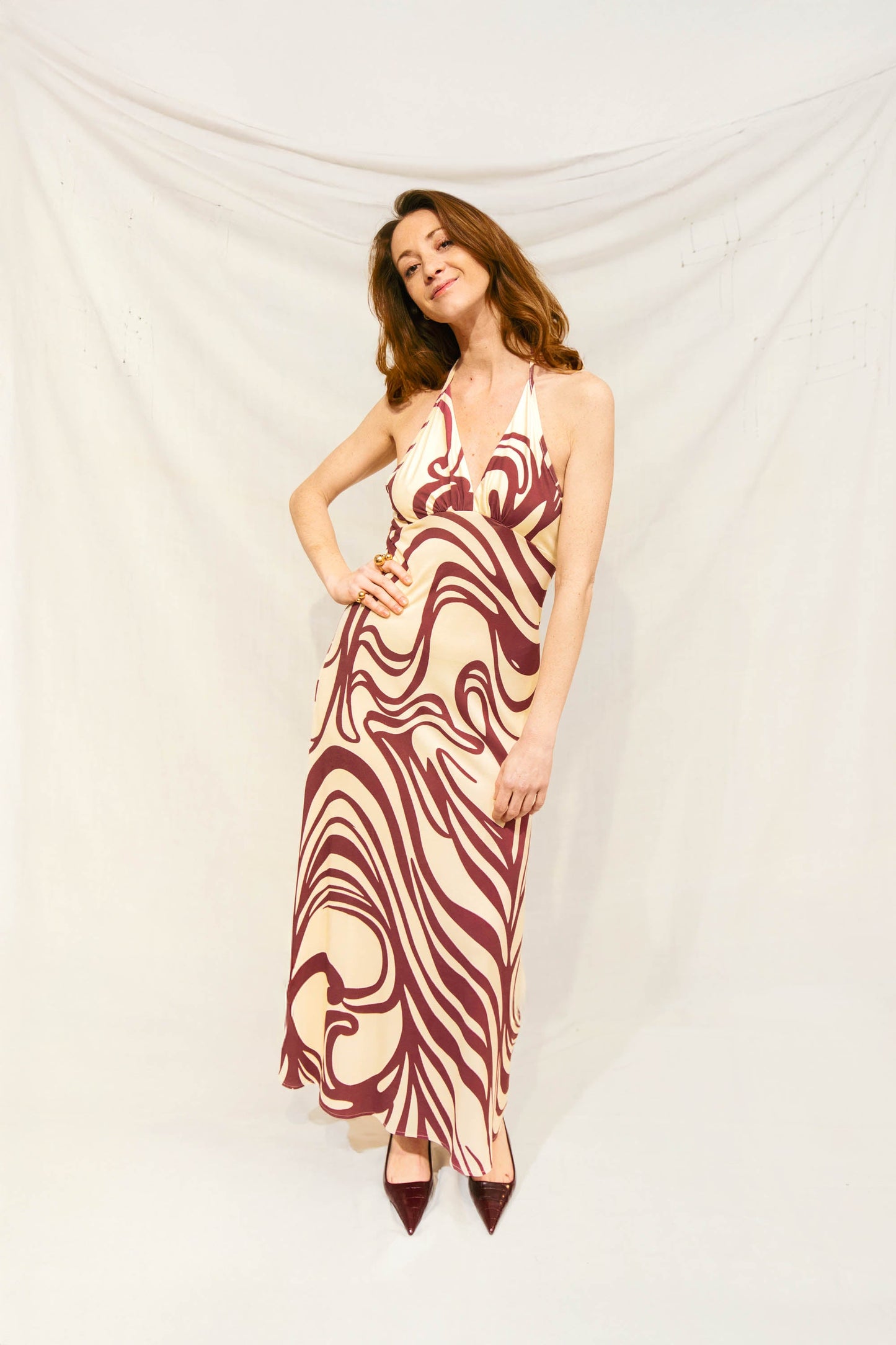 Robe Dos Nu Maxi imprimée - Volute