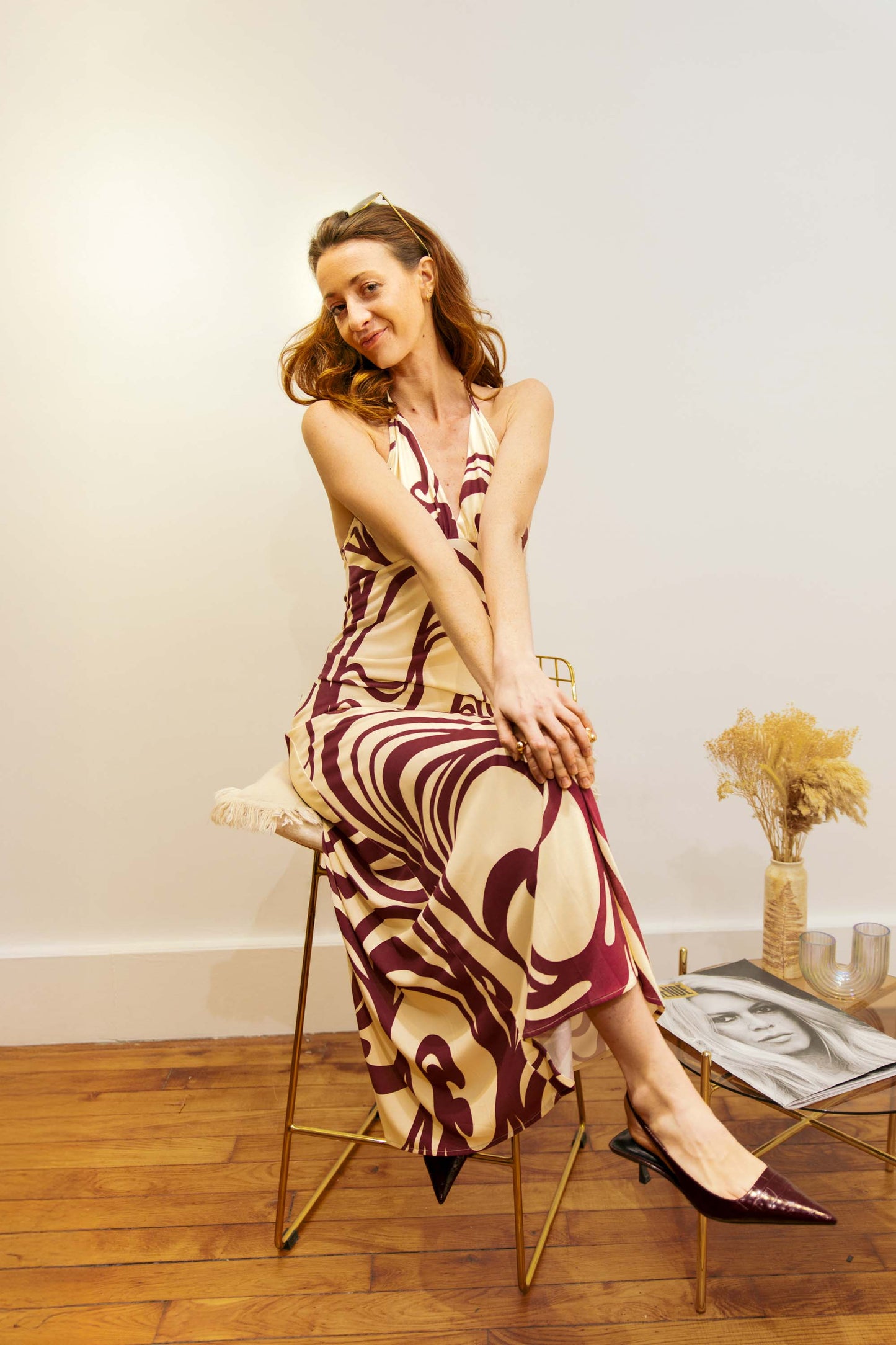 Robe Dos Nu Maxi imprimée - Volute