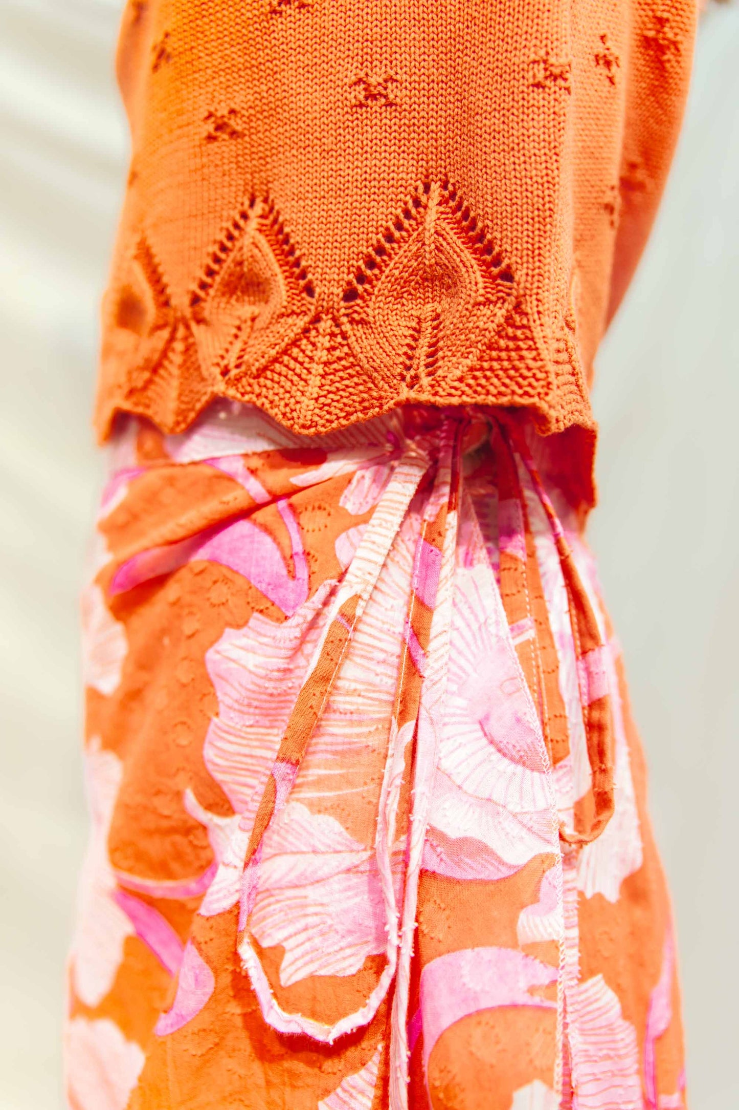 Top corail court en maille - Grazia