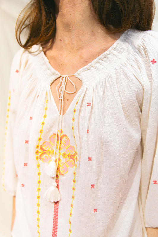 Blouse Bohème Blanche Camelia