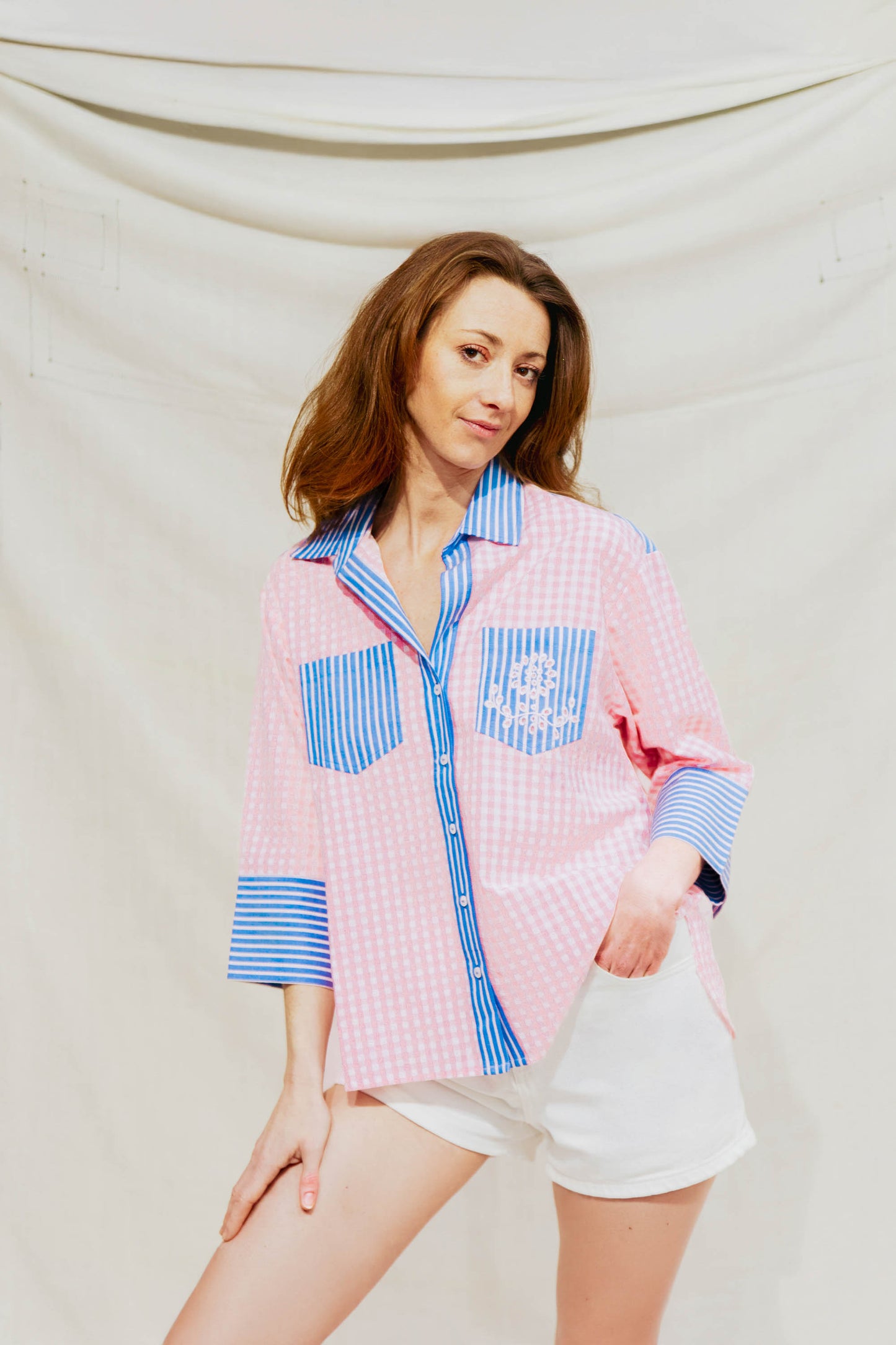 Chemise large Vichy Rose - Chouchou