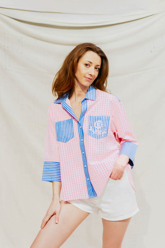 Chemise large Vichy Rose - Chouchou