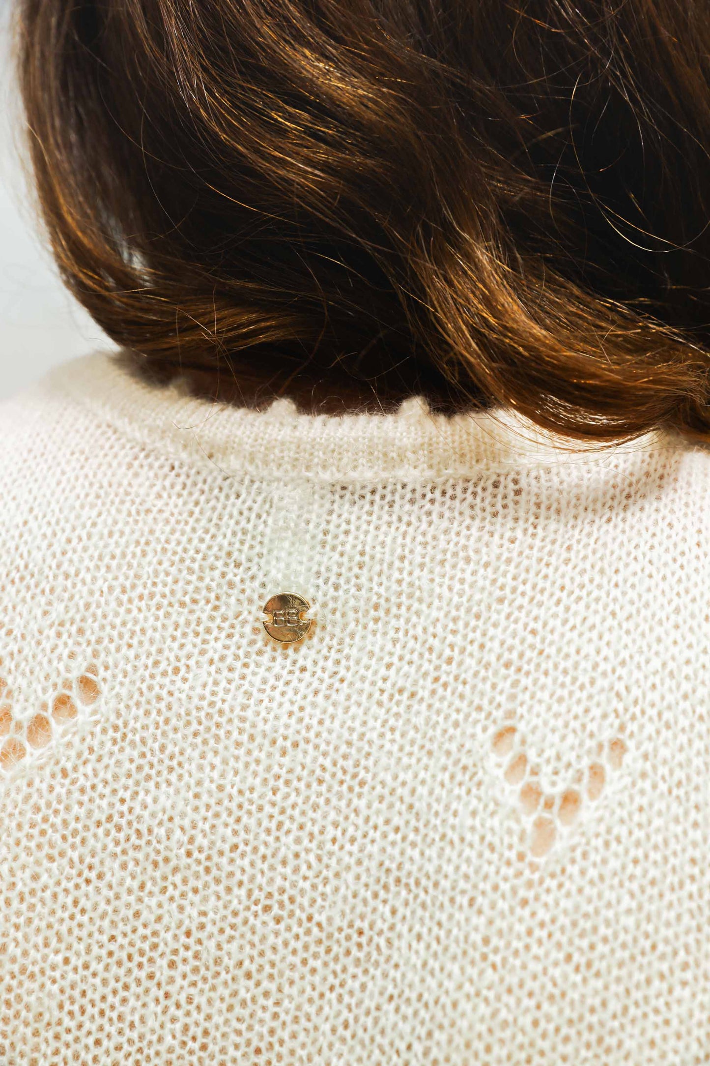 Top ajouré en maille écru - Idylle