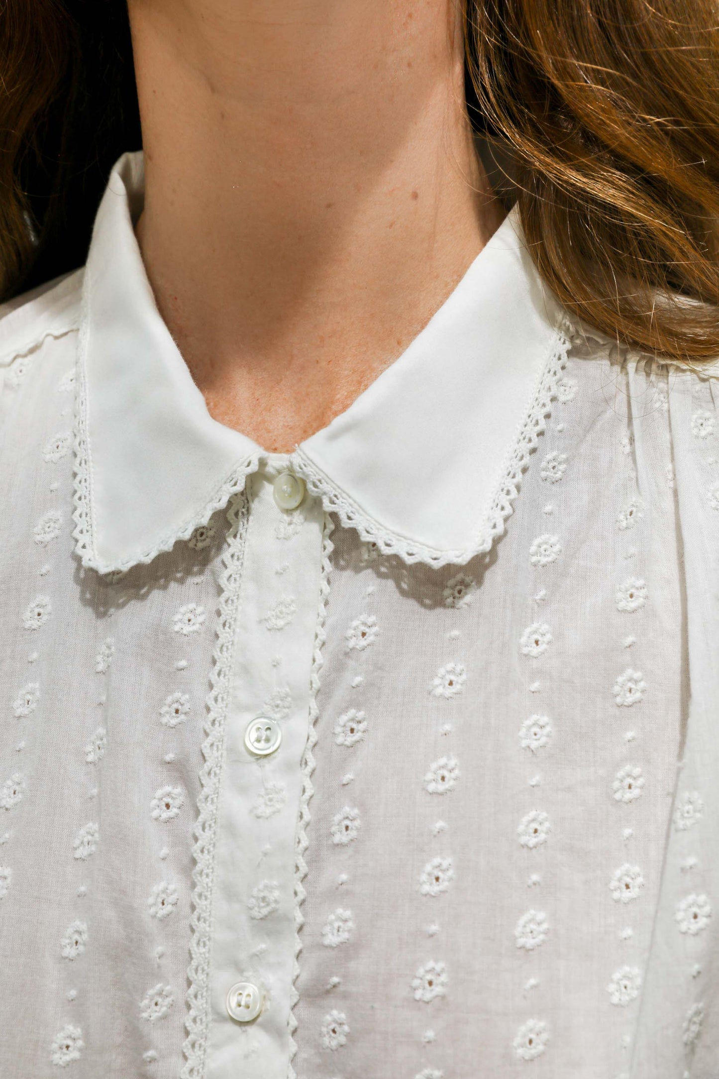 Chemise brodée blanche - Mijanette