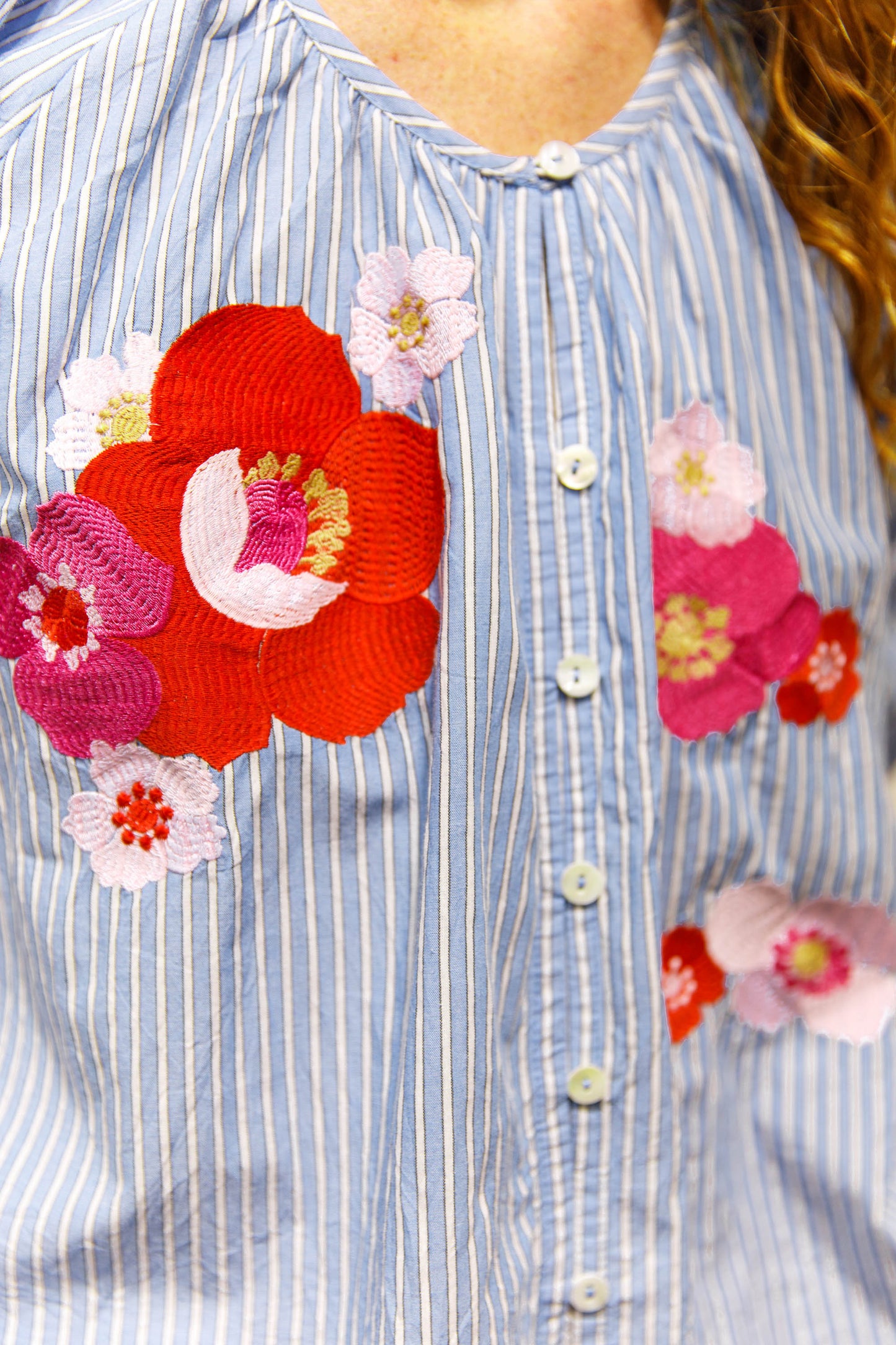Blouse rayée brodée – Bloom