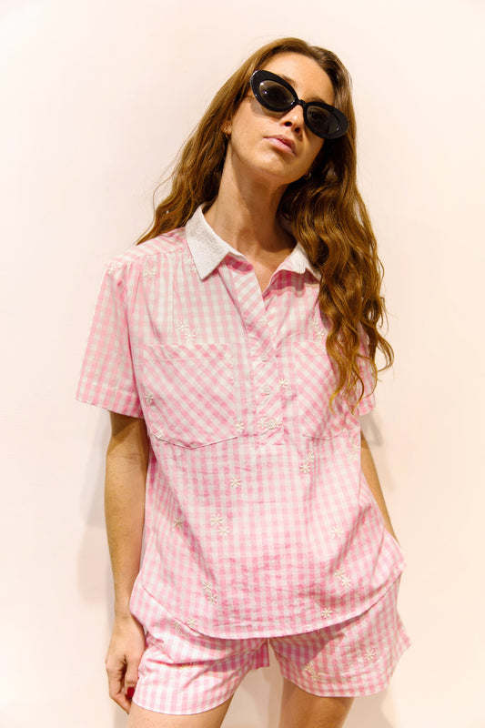 Chemise vichy rose – Chouquette