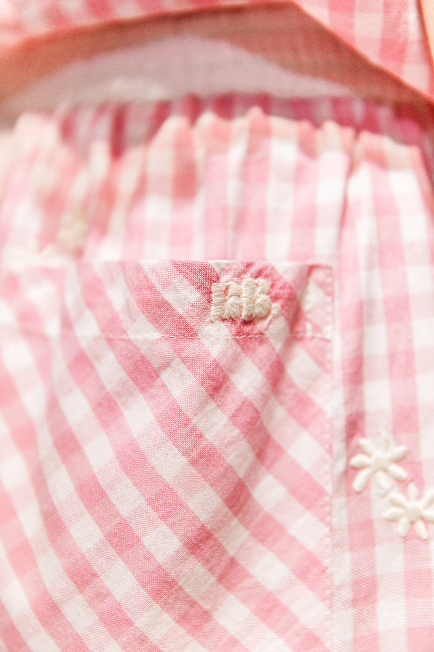 Short vichy rose brodé – Croissant