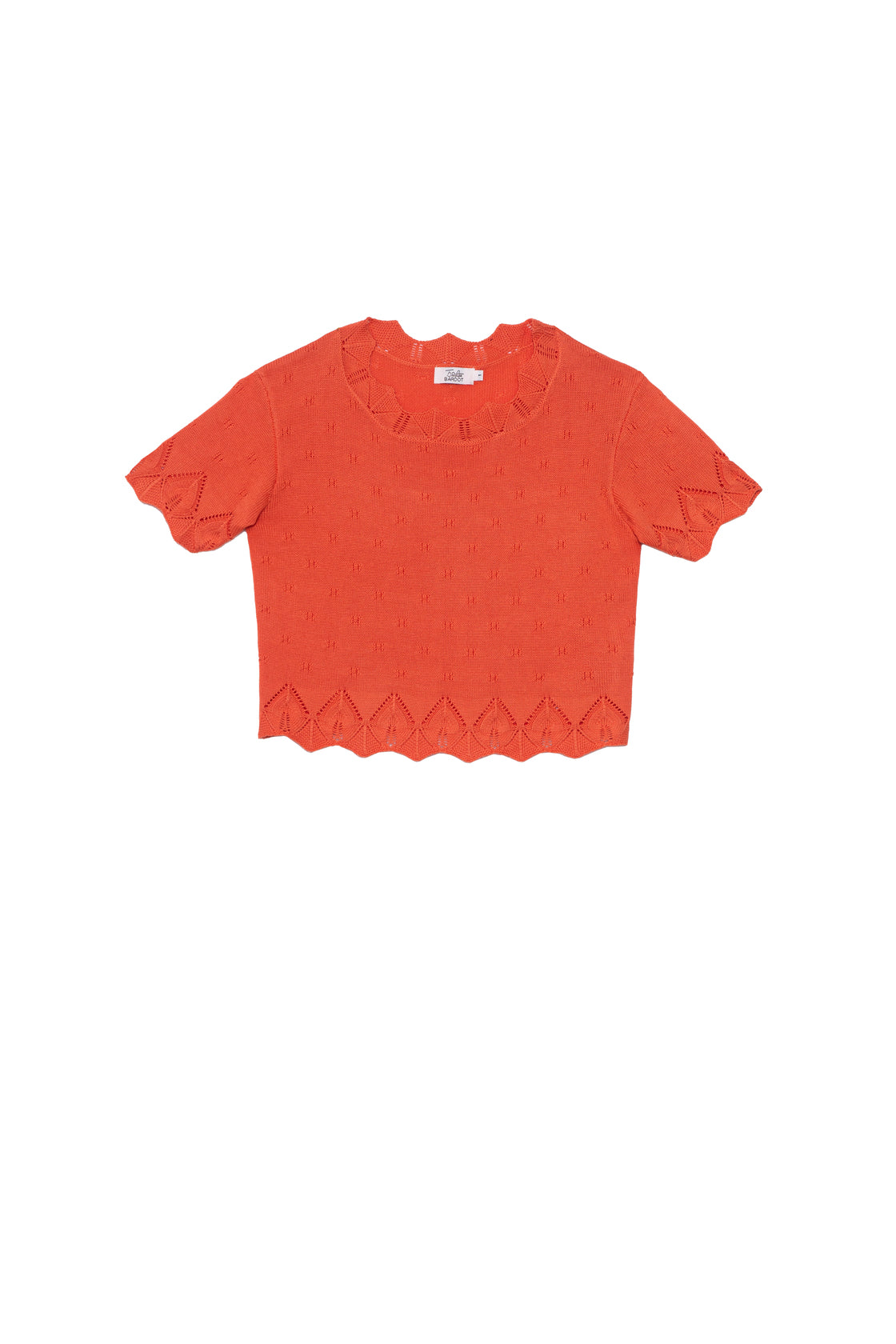 Top corail court en maille - Grazia