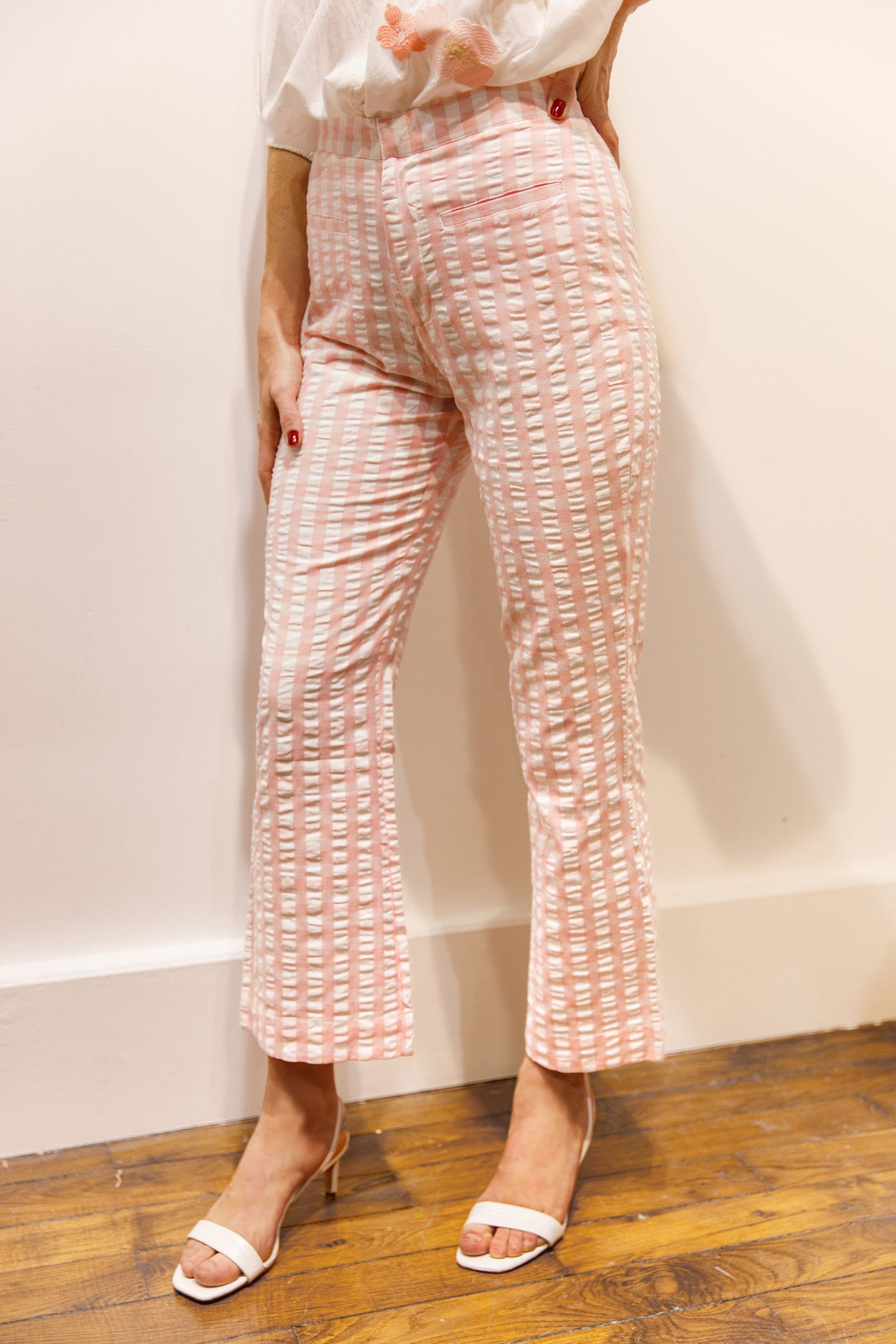 Pantalon capri seersucker rose – Lemoncello