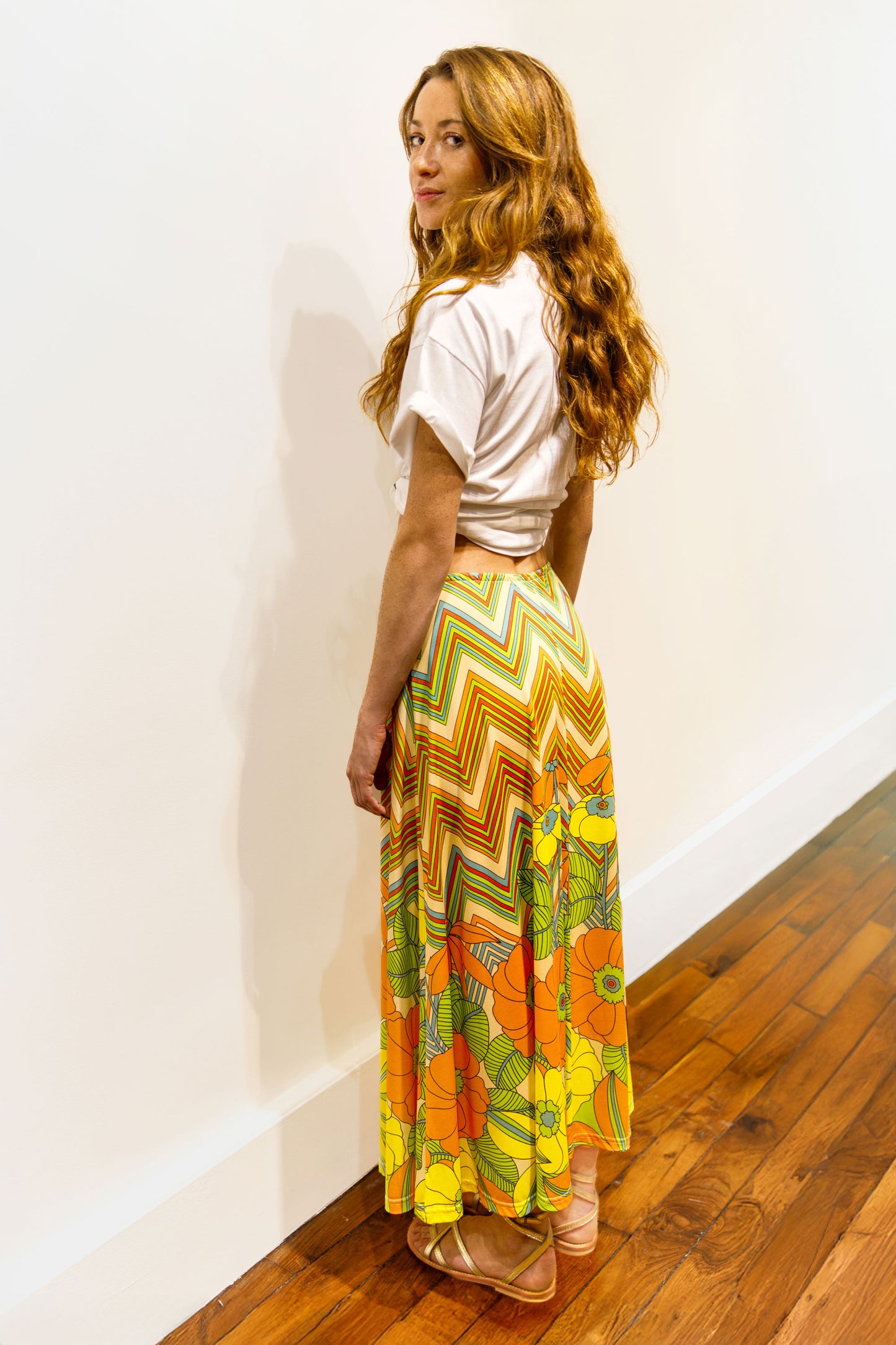 Jupe longue imprimée Tropicana – Linda