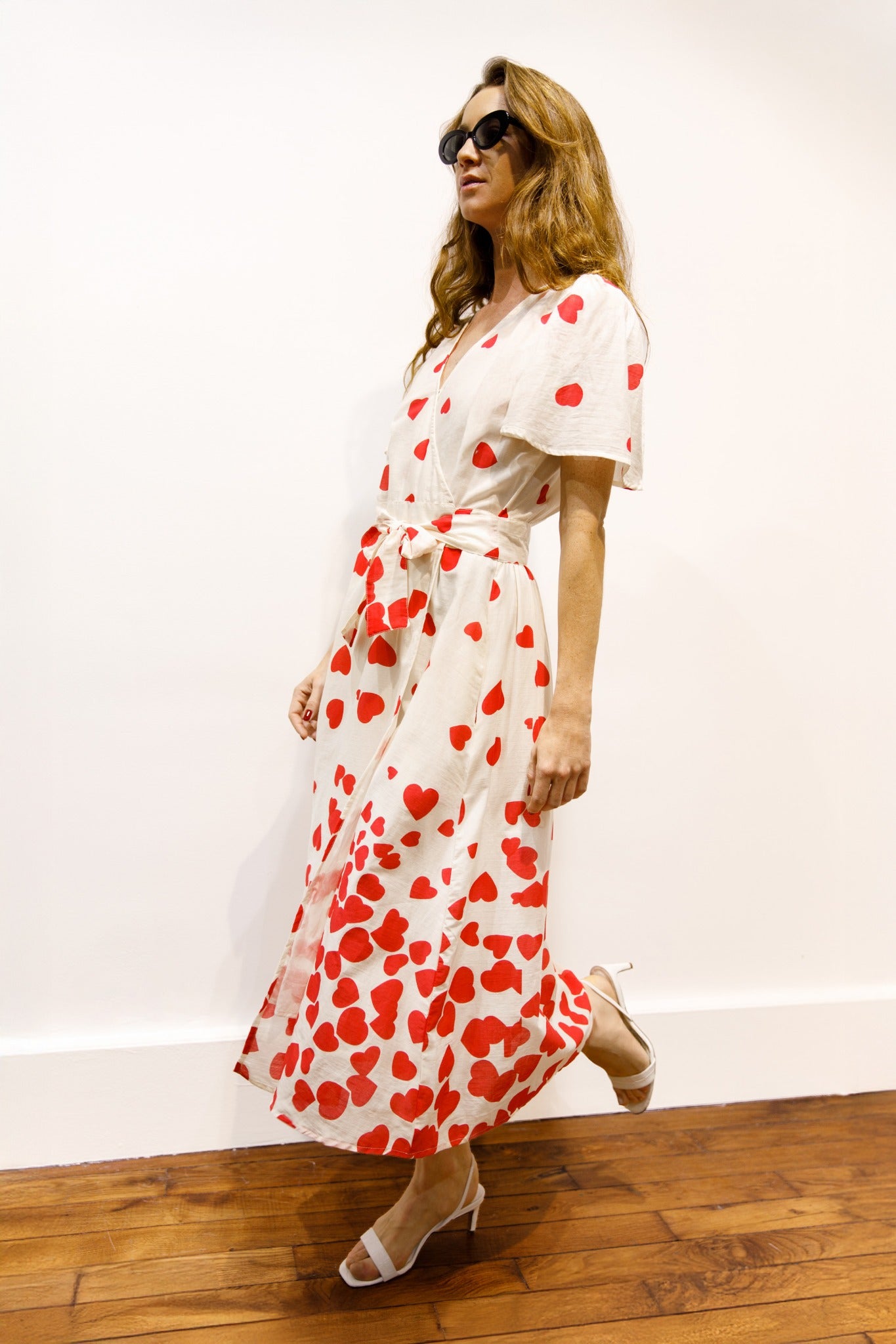 Robe midi imprimée cœurs – Mademoiselle