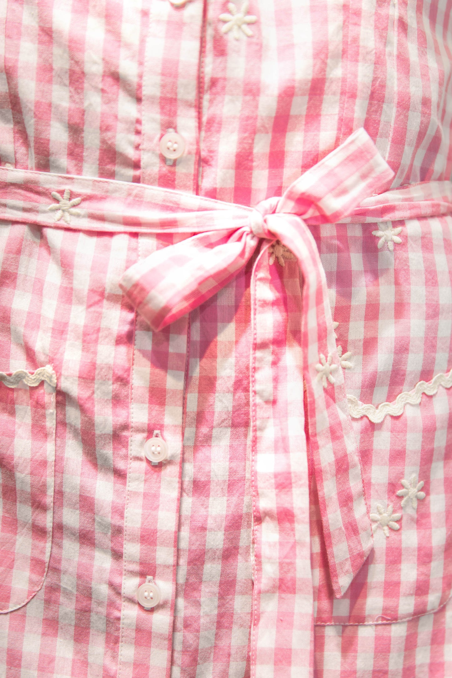 Robe vichy rose à bretelles – Marie