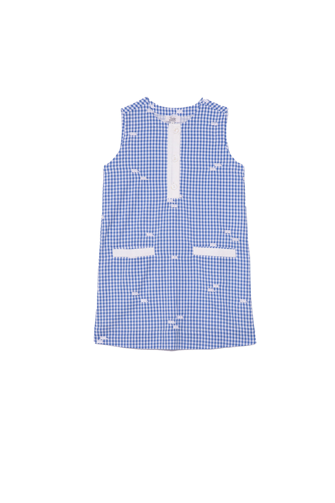 Robe droite Vichy Bleu - Monogramme
