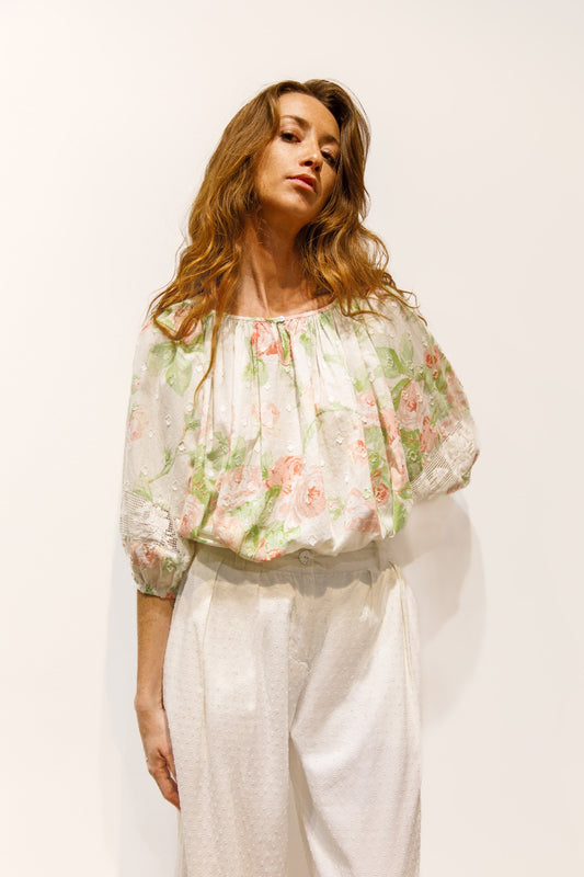 Blouse imprimée roses – Nuage