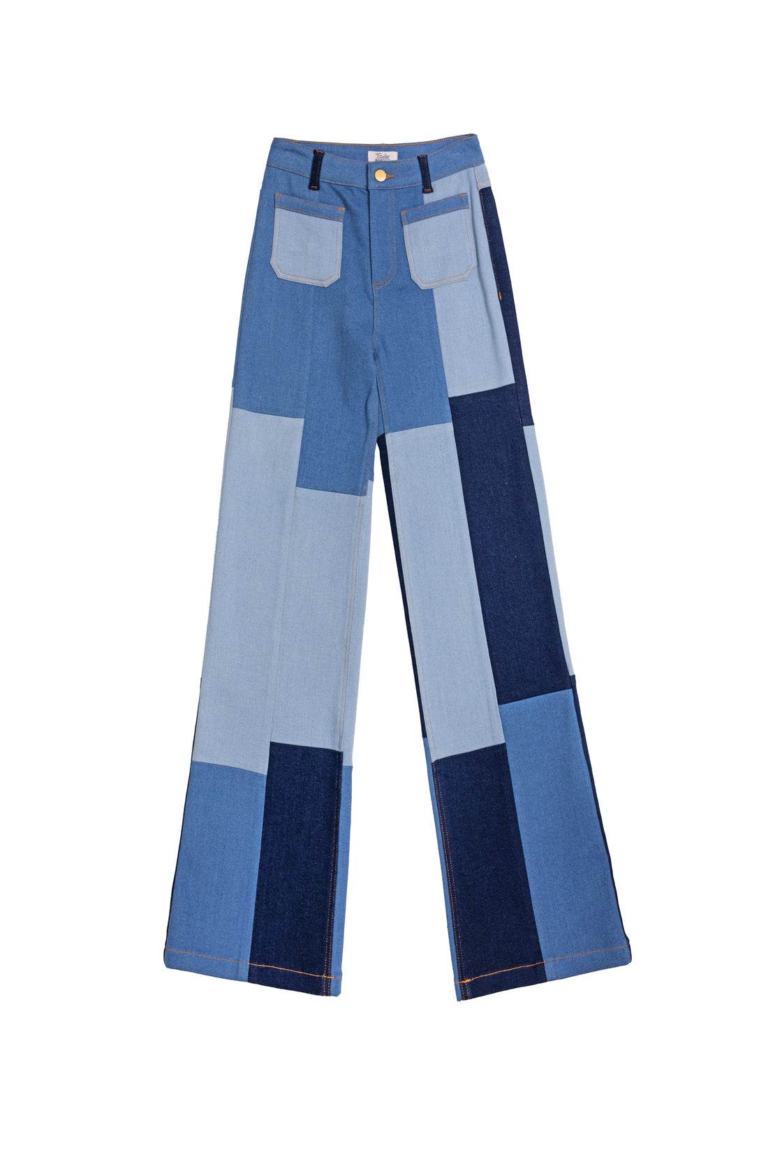 Jean évasé Bleu - Patchwork