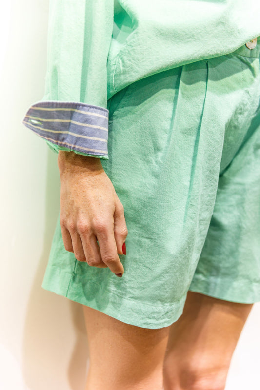 Short à pinces en coton Oxford menthol – Ralph