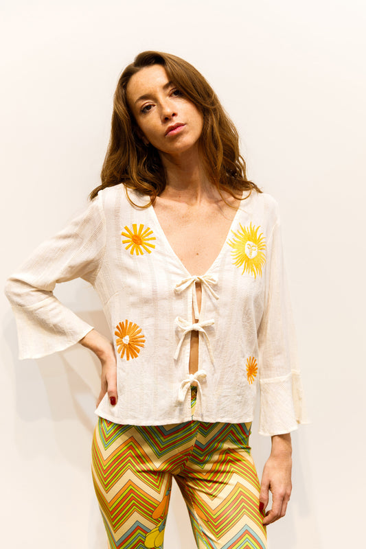 Top écru brodé – Vado