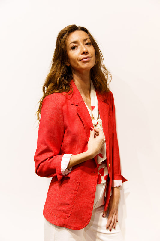 Blazer à poches plaquées cerise – Yves